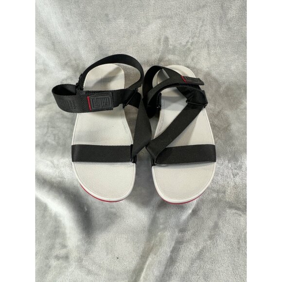 Fitflop womens sandels size 10 Black Gray Wedge strap slip resistant Rubber - Picture 1 of 9